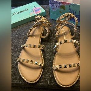 Brand new gold studded sandals